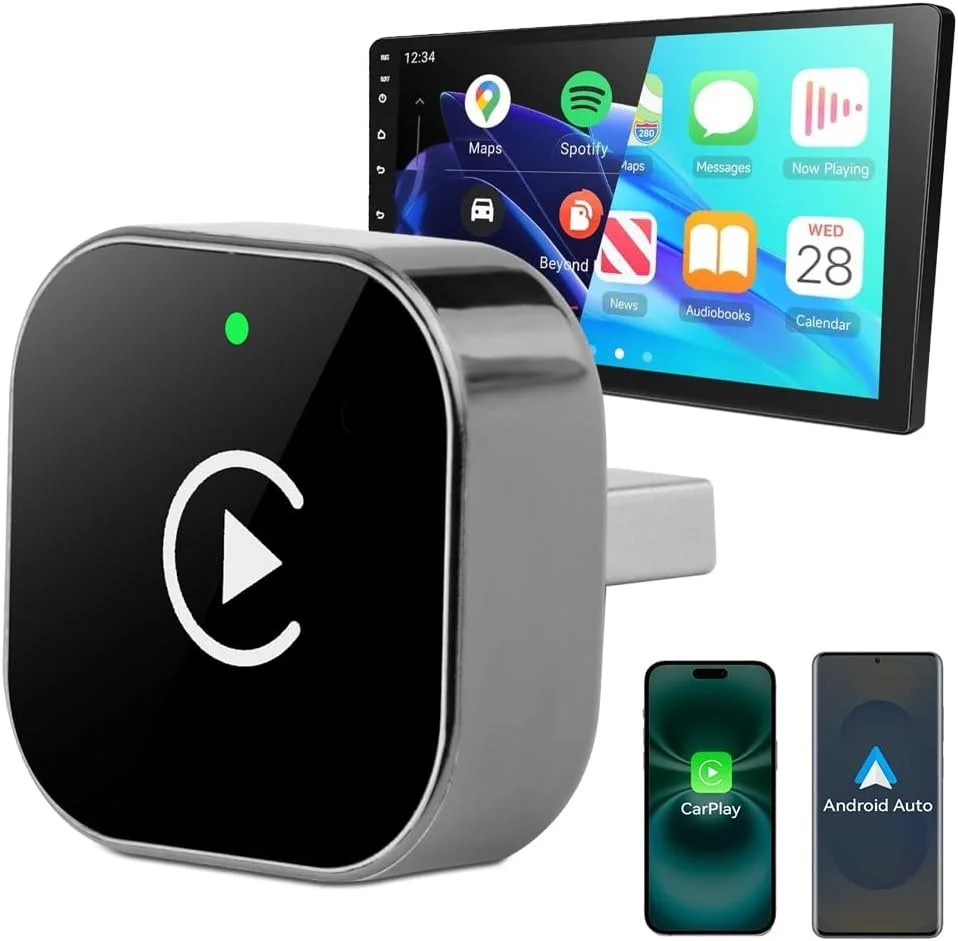 

2 in 1 Wireless CarPlay Android Auto Adapter Wireless CarPlay Adapter Convert Wired To Wireless Smart Box for Factory Wired Cars
