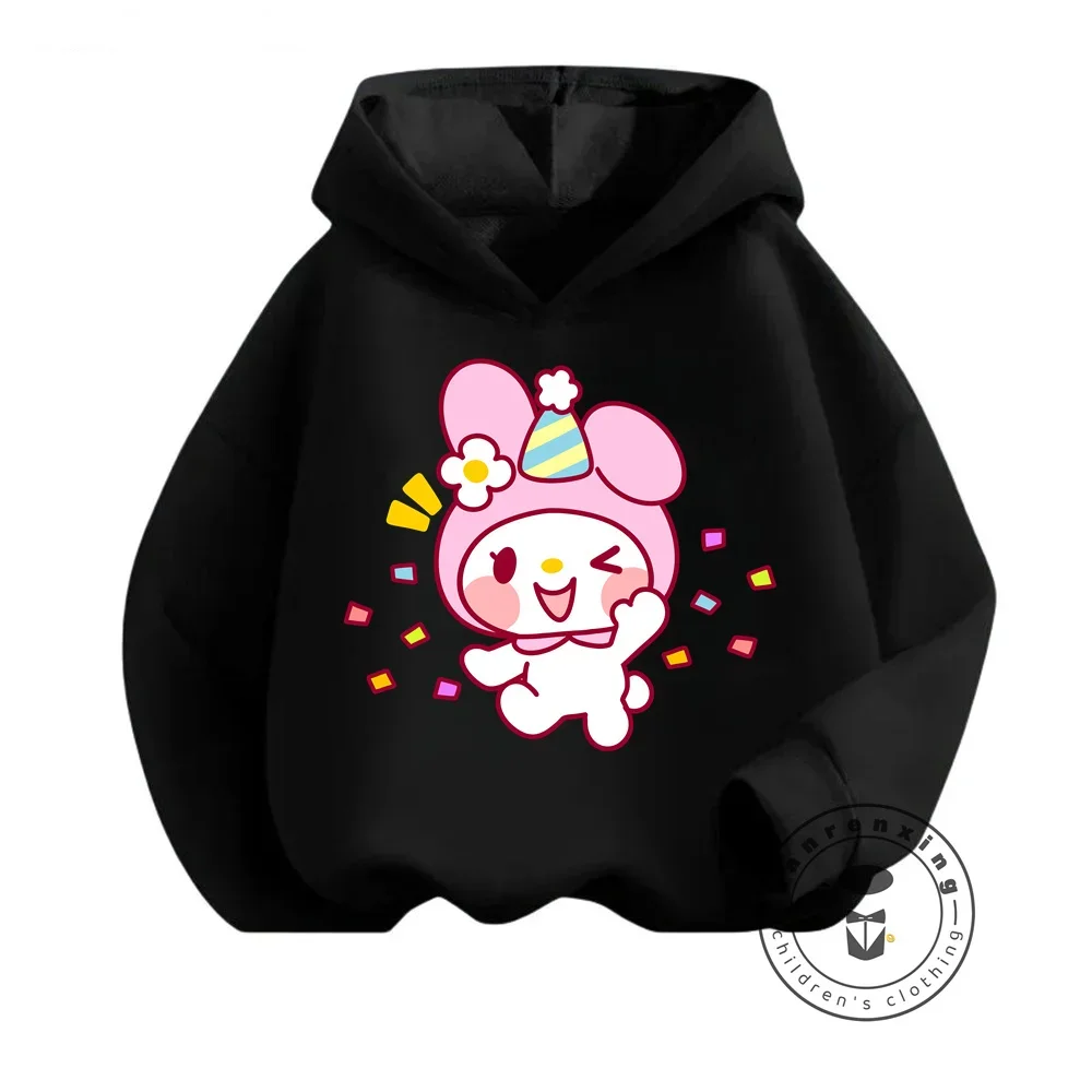 Sanrio My Melody Kawaii Hoodies for Boys Girls Adorable Japanese Style Cartoon Printed Sweatshirts Fashion Casual Kids Apparel