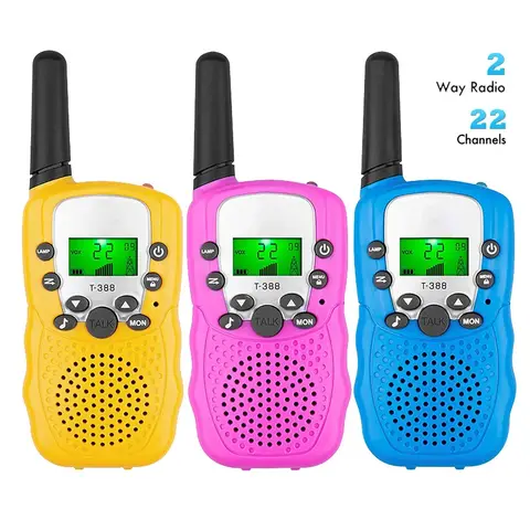 2PCS 어린이 핸드 헬드 워키 토키 트랜시버 재미있는 모험 놀이 3km 라디오 트랜시버 인터폰 미니 장난감 Talkie WalkieVGifts F