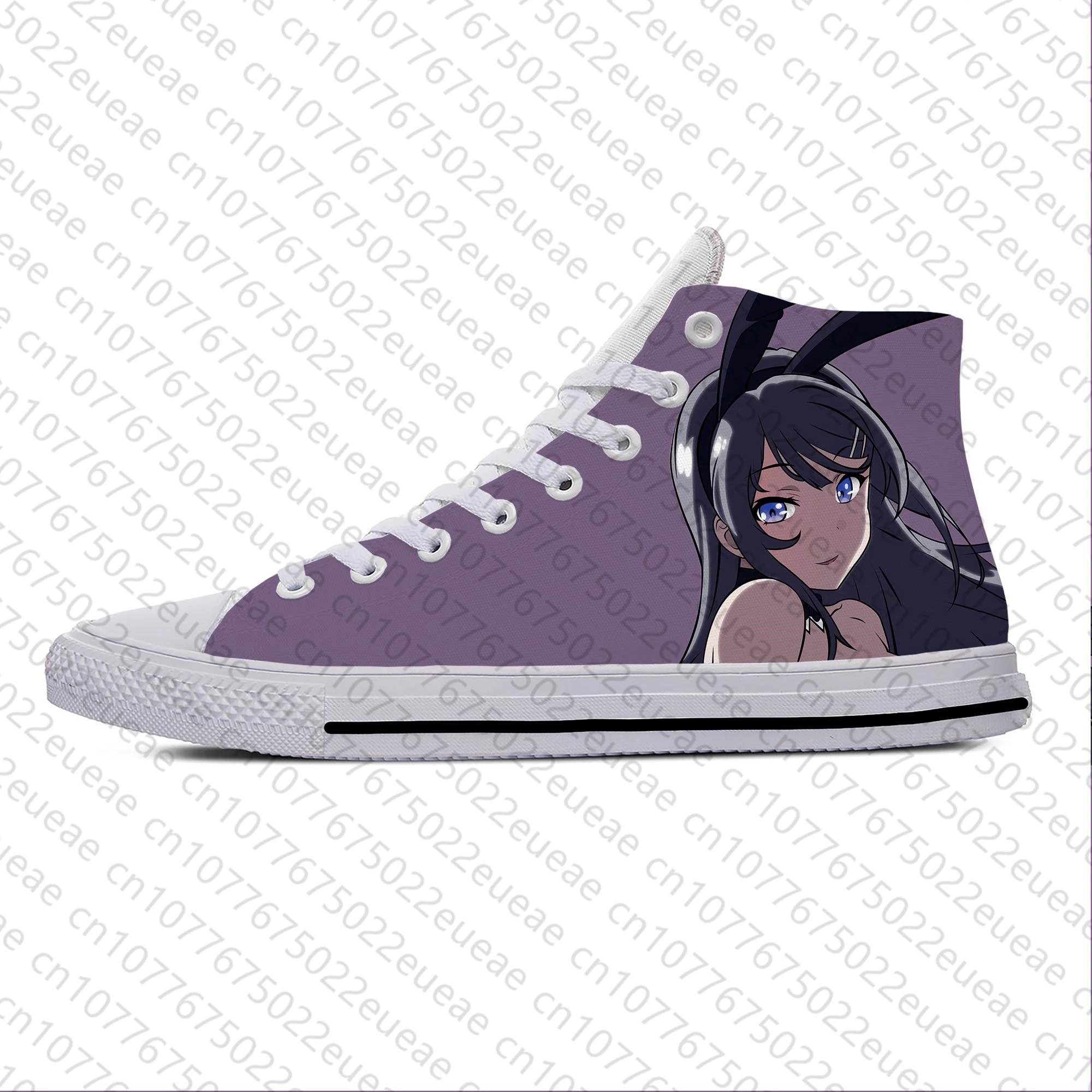 Hot Cool Anime Cartoon Bunny Girl Sakurajima Mai Casual Shoes High Top Lightweight Men Women Sneakers Breathable Board Shoes