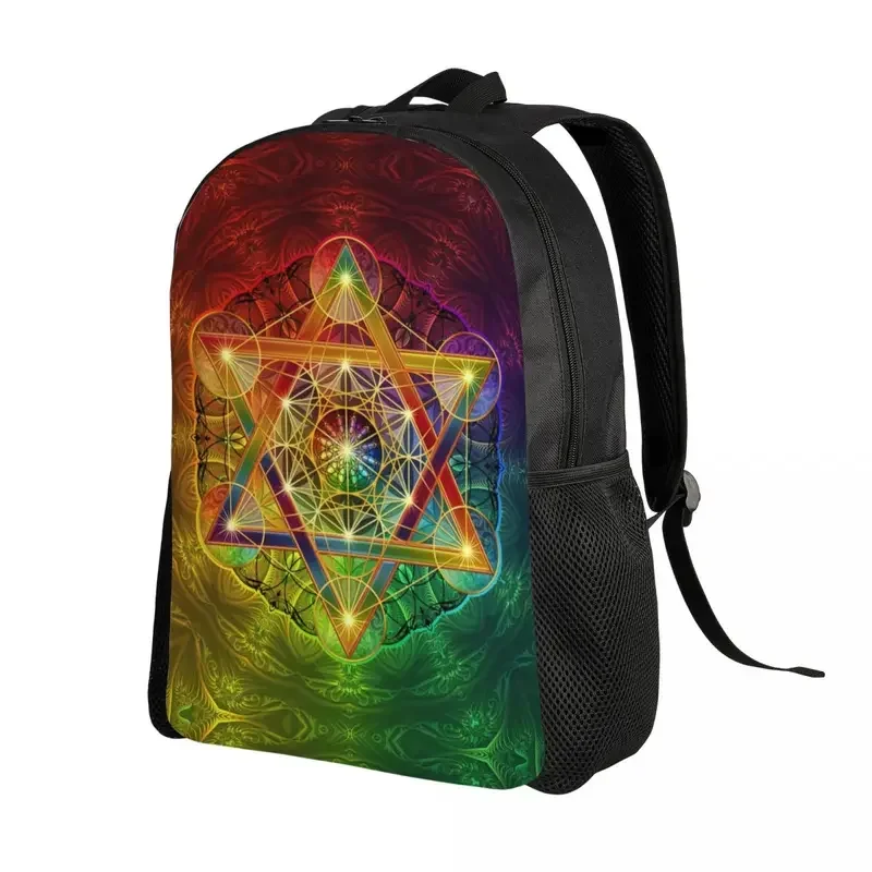 Metatron'S Cube With Merkabah And Flower Of Life Backpacks Men Women Casual Bookbag For College School Sacred Geometry Ba CMM221