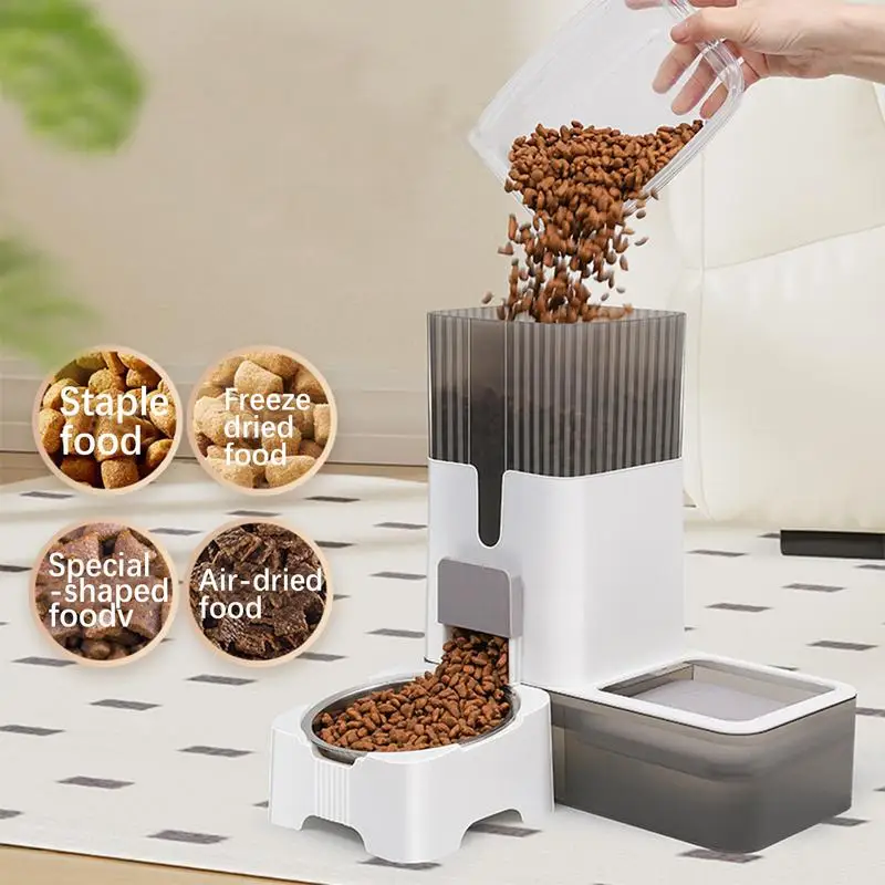 

Automatic Pet Feeder Dog Feeders Cat Food Feeder Large Capacity Pet Feeder Auto Dog Feeder 2 In 1 Stainless Steel Bowl Automatic