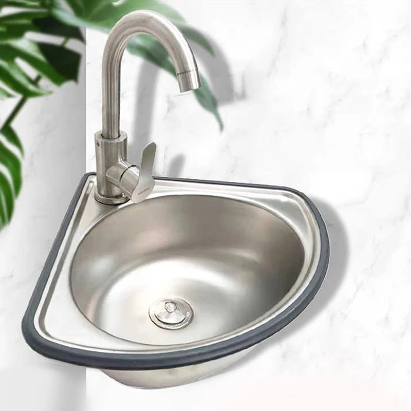 

1PCS RV Kitchen Sink Stainless Bathroom Basins Camper Vegetable Corner Motorhome Bar Steel Small Single Bowl Drop Tub