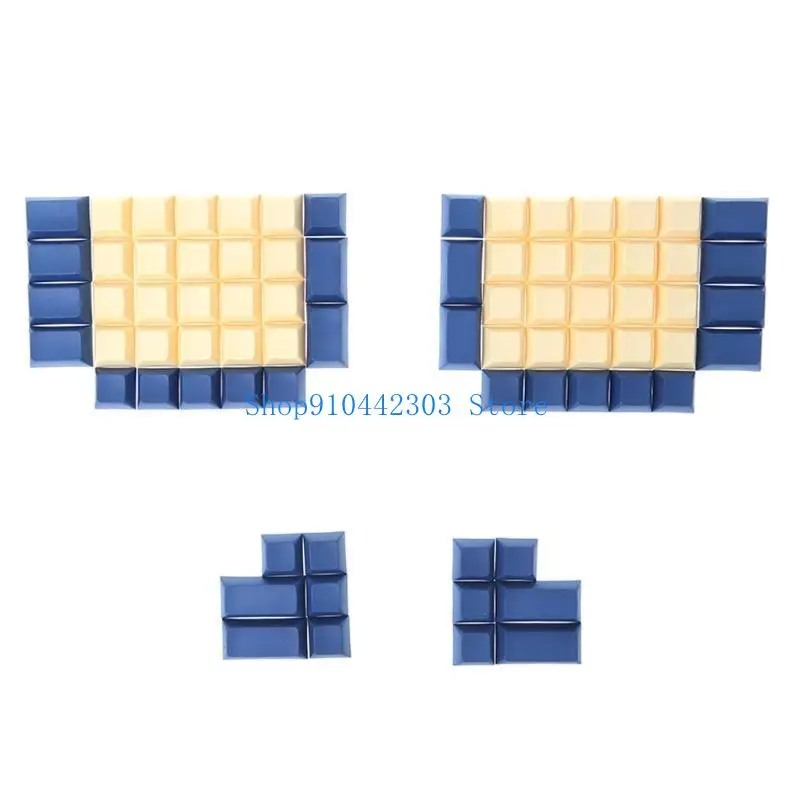 652F 76 Keys PBT Keycap DSA Profile Not Engraving Blank for Key Cover Unique Character for Key Button for Ergodox Mechanical