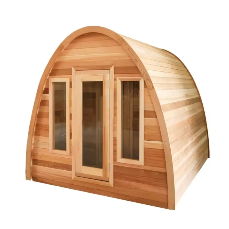 Gym Equipment 4-Person Outdoor Solid Wood Sauna, Triangular 6KW Wet Steam Electric Sauna with Control Panel & CE Certification