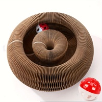 Ultimate indoor interactive mental and physical exercise cat toy, foldable cardboard scratching post