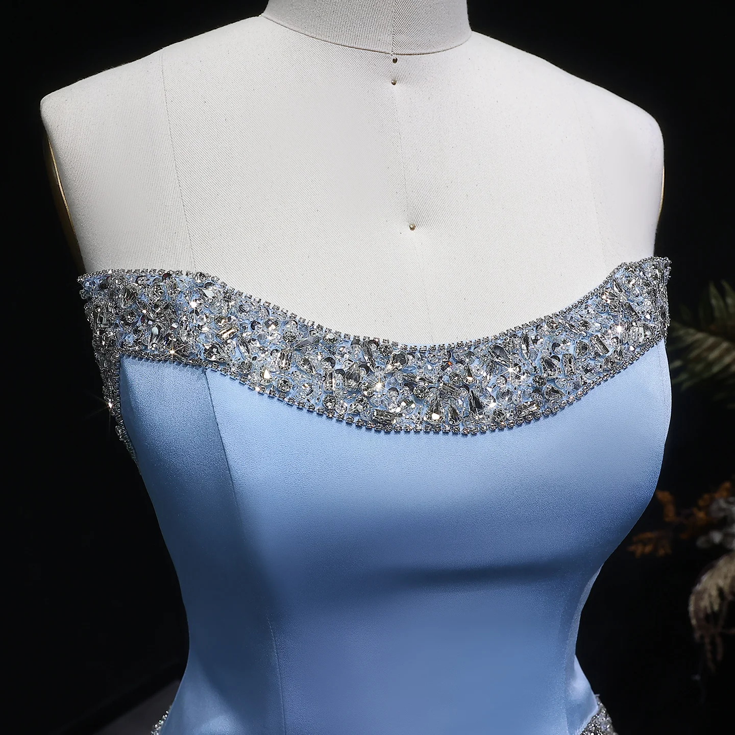 Sharon Said Damen Formelle A-Linien Abendkleider Trägerlos Pailletten Perlen Elegant Arabische Partykleider SS789 Maßanfertigung – Detail 25