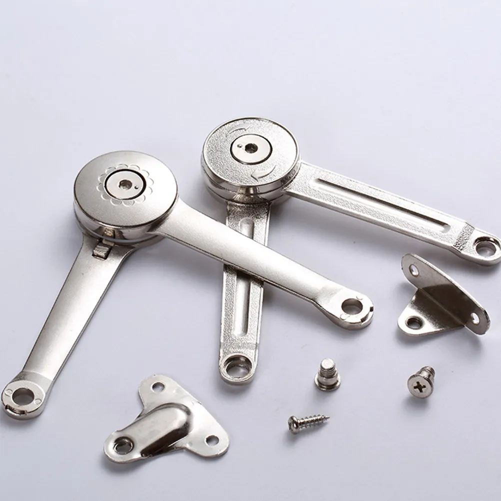 1Pcs Cabinet Door Gas Support Heavy Duty Satin Silver Metal Strut Lid Opener 90 Degree Spring Lift Strut for Furniture DIY