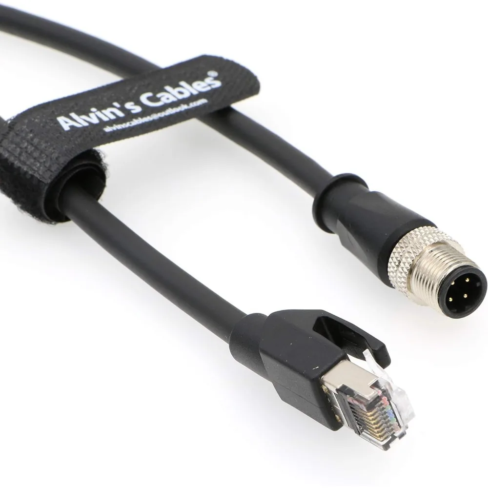 

Alvin's Cables M12 D-Code 4 Pin Male to RJ45 Ethernet Cable High-Flex for Industrial Camera Sensor, 65.6ft/20m Green