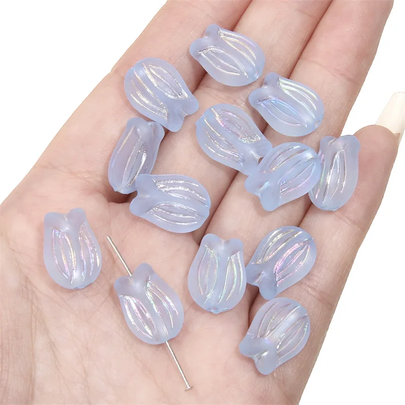 20Pcs/lot 12x16MM New Tulip Flowers Buds Acrylic Loose Beads For Jewellery Making Diy Bracelet Necklace Earrings Accessories