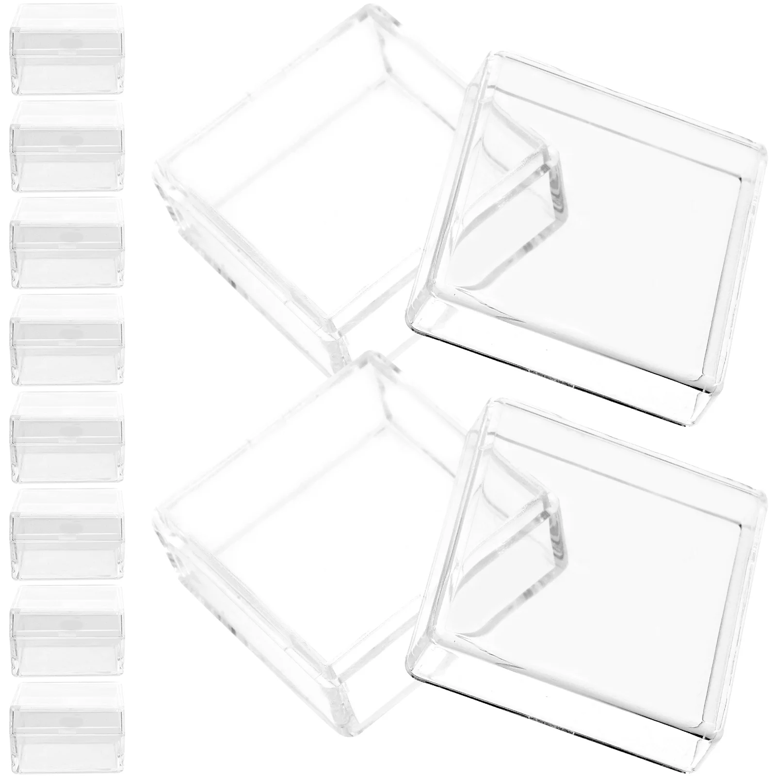 

10pcs Transparent Storage Box Clear Specimen Case Mini Display Container For Mineral Desktop Home Use Showcase Box