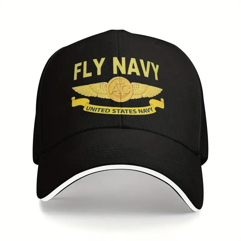Adjustable Navy Aircrew Wings Bucket Hat - Lightweight Vintage Baseball Cap with Navy Wings & 