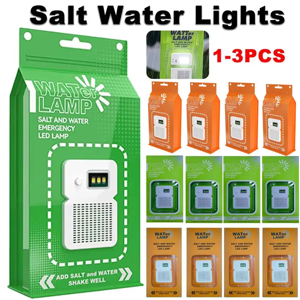 LED Salt Water Emergency Lamp Camping Energy Saving Lamp Waterproof Portable Night Fishing Lamp Travel Supplies for Car Outdoor
