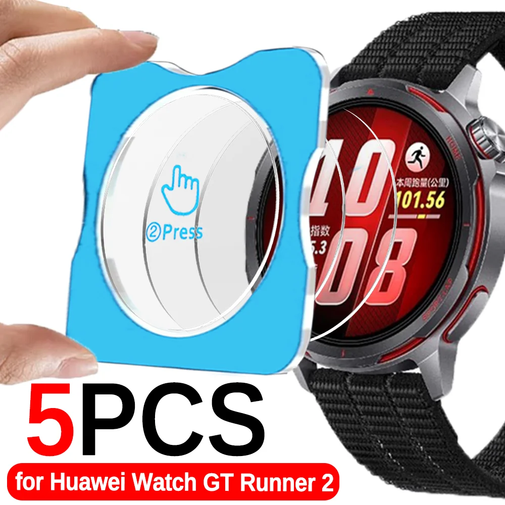

5-1 шт. Защитная пленка из закаленного стекла для Huawei Watch GT Runner 2, простая установка, без пыли, для Huawei GT Runner2 43 мм