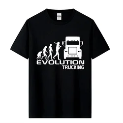 Brand Clothing EVOLUTION TRUCKING Truck Driver Cab Gift Ideas Funny T Shirt Men Cotton Short Sleeve T-shirt Top Camiseta