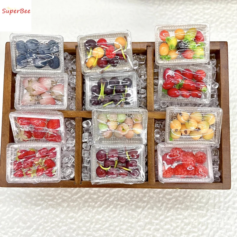 Dollhouse Mini Simulation Food/Fruit Set Food Playing Model Supermarket DIY Furniture Decoration Accessories Childrens Gifts