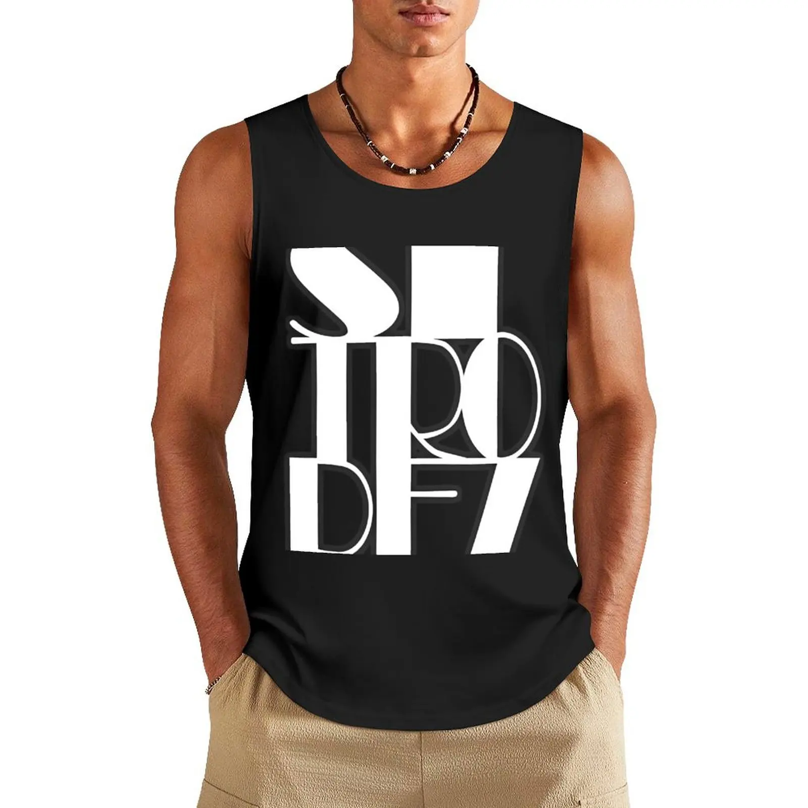 

St. Tropez in white bold text Tank Top cotton t-shirts man t-shirts for Men's gym