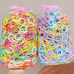 50/200pcs Sweet Colorful Hair Rope Bands Girls Kids Small Elastic Ponytail Holder Nylon Headband Cute Mini Scrunchie Rubber Ties