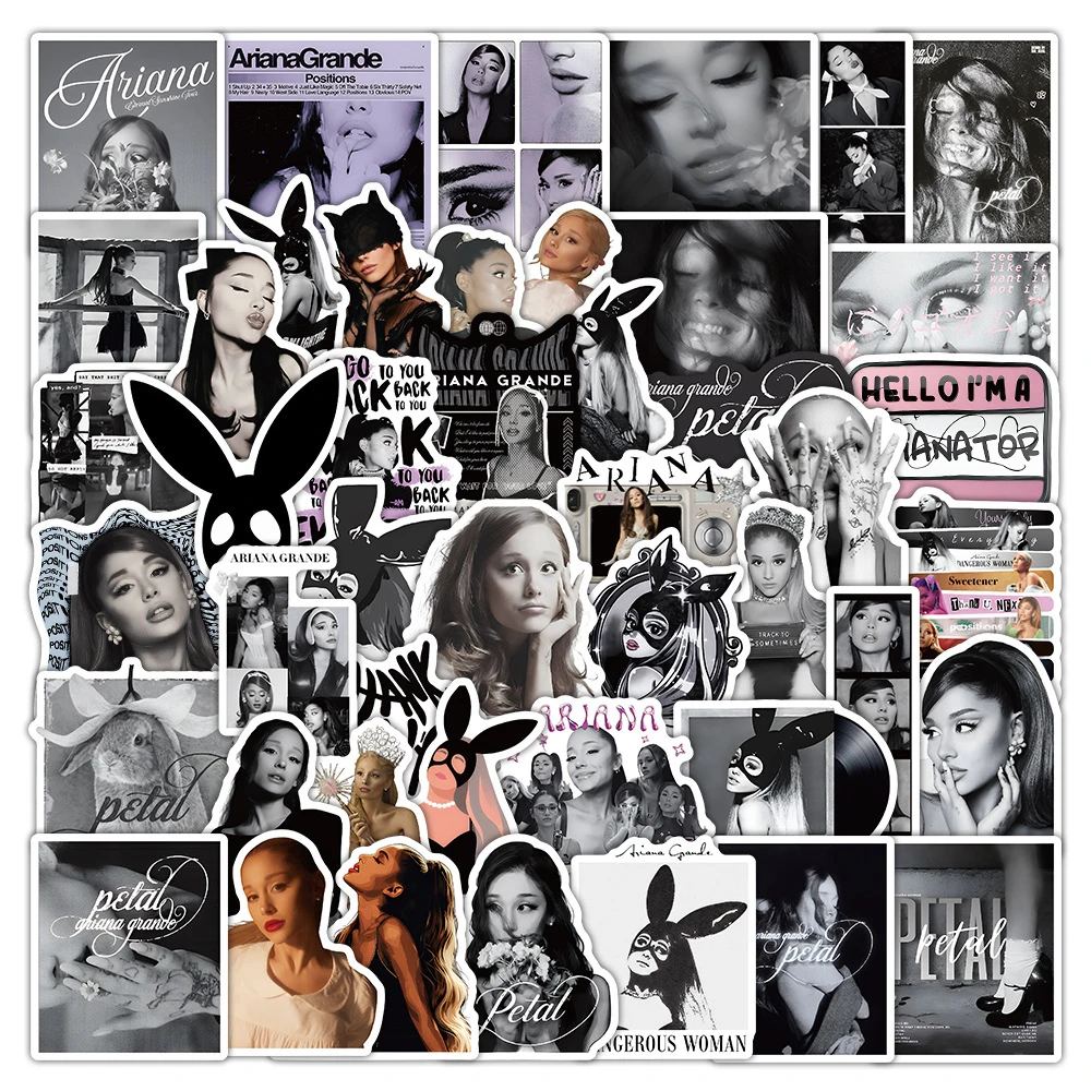50 Popular singers Ariana Grande Stickers New Album Petal Graffiti Decoration cup Waterproof Stickers KPOP Toy Gift