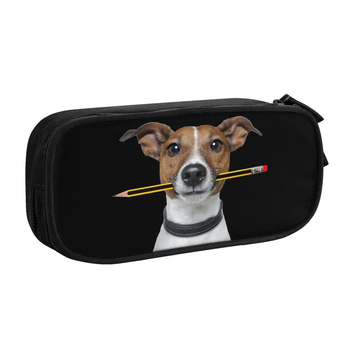 Jack Russell Terrier Dog With Pencil Pencil Case for Girls Boys Big Capacity Pen Box Bag School Accessories