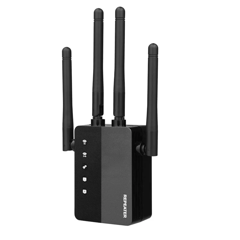 Wireless Repeater Router 1200Mbps WiFi Extender Signal Booster Dual Band 2.4/5GHz Wi-Fi Range Plug in Home