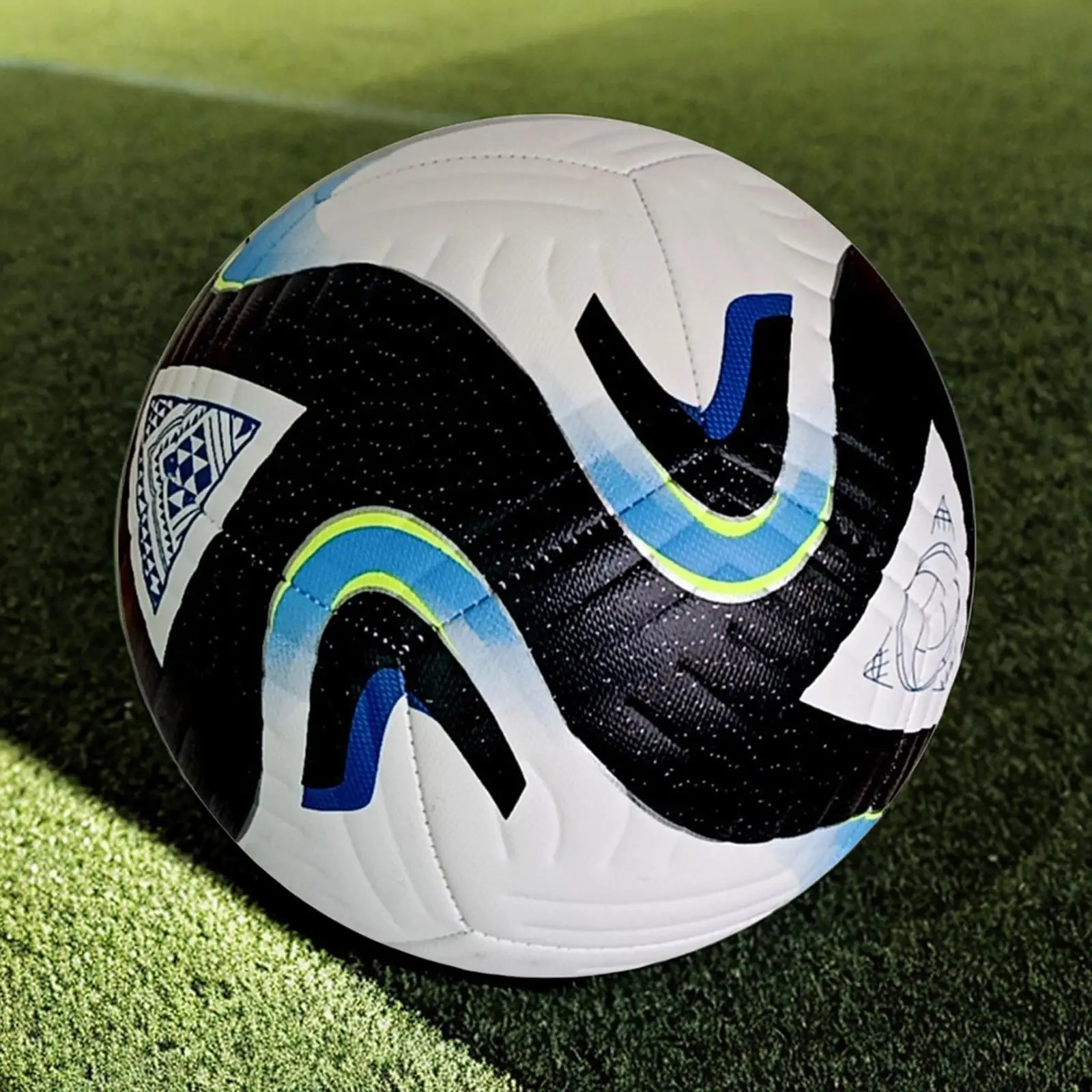 Ballon de football taille 5, en cuir PU Durable, cousu à la Machine, ballon de match professionnel pour compétition de jeu, jeu intérieur et extérieur