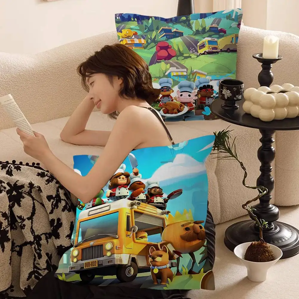 Multiplayer Co-op Game O-Overcooked Cushion Cover Pillowcase Upholstery Sofa Throw Pillow Home Decor Pillowcas