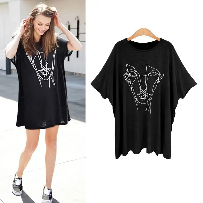 Plus Size 6XL 130KG Summer T Shirt Women Batwing Sleeve O Neck Pullovers  Tees Felmale Oversozed Tops