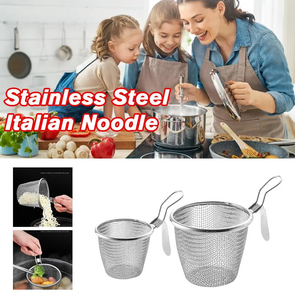 Stainless Steel Mesh Net Strainer Basket Colander Hot Strain Colander Food Fry Rinse Cook Pasta Pot Boil To Vegetables Stea V6z2