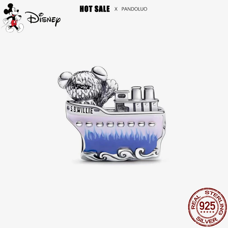Disney New Cargo Ship Bear Shape Charm Bead Fits Pandora Bracelet Necklace For Women Silver Pendant Beads DIY Fine Jewelry Gift image 3
