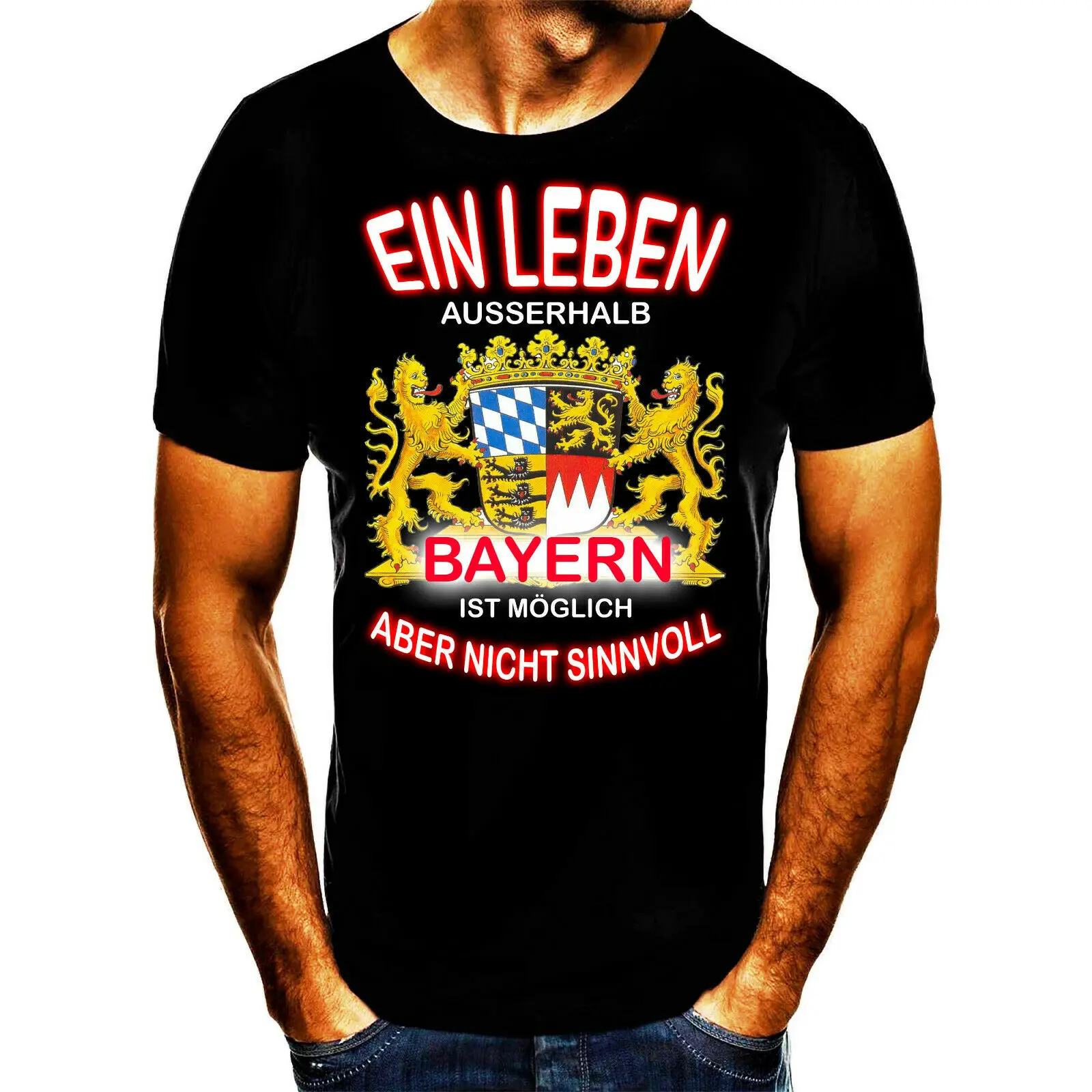 Bavaria Coat of Arms Printed Gift T Shirt. Short Sleeve 100% Cotton Casual T-shirts Loose Top Size S-3XL