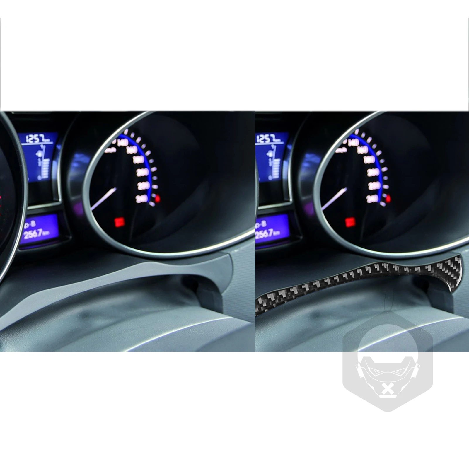 Stiker dekorasi Interior mobil, untuk Hyundai velister 2012-2017 serat karbon asli Speedometer Panel Strip dekoratif