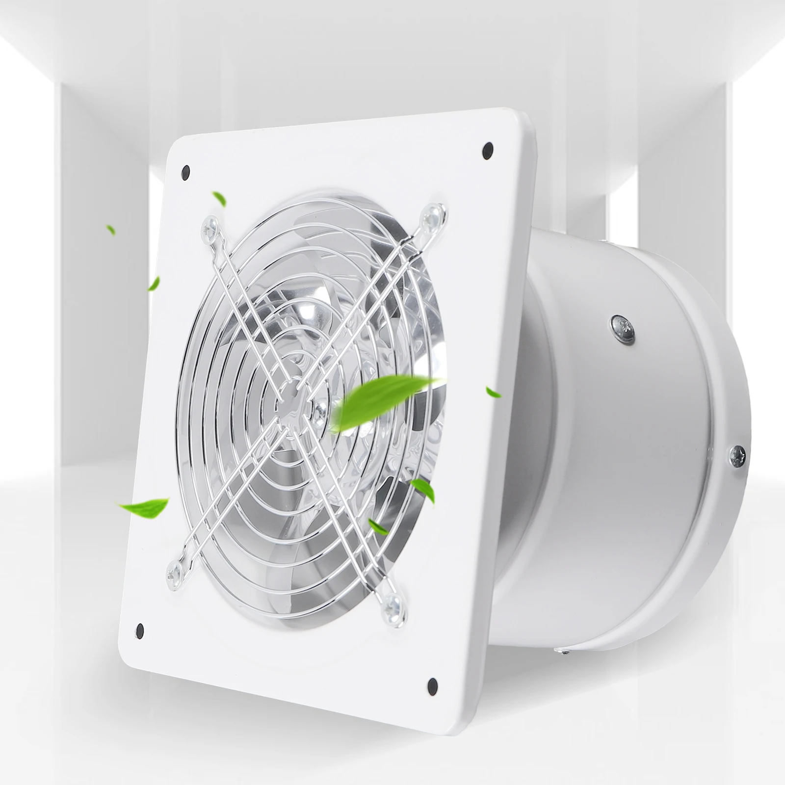 Bathroom Kitchen Wall Exhaust Fan Low Noise Window Ventilation 6 Inch Axial Flow Fan High Speed Energy Saving White