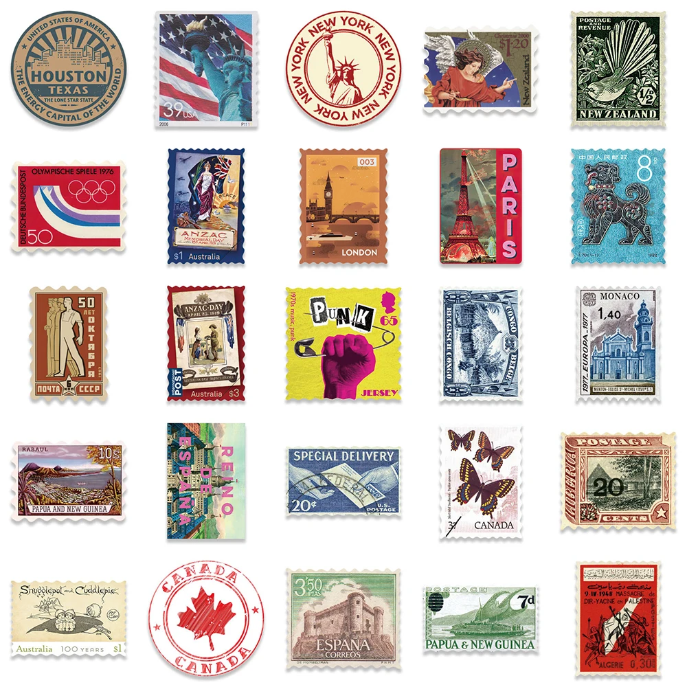 10/30/50PCS Vintage Travel Sticker Aesthetic Sketchbook for Kids PVC Decoration Scrapbooking Children's School Stationery Supply view 6