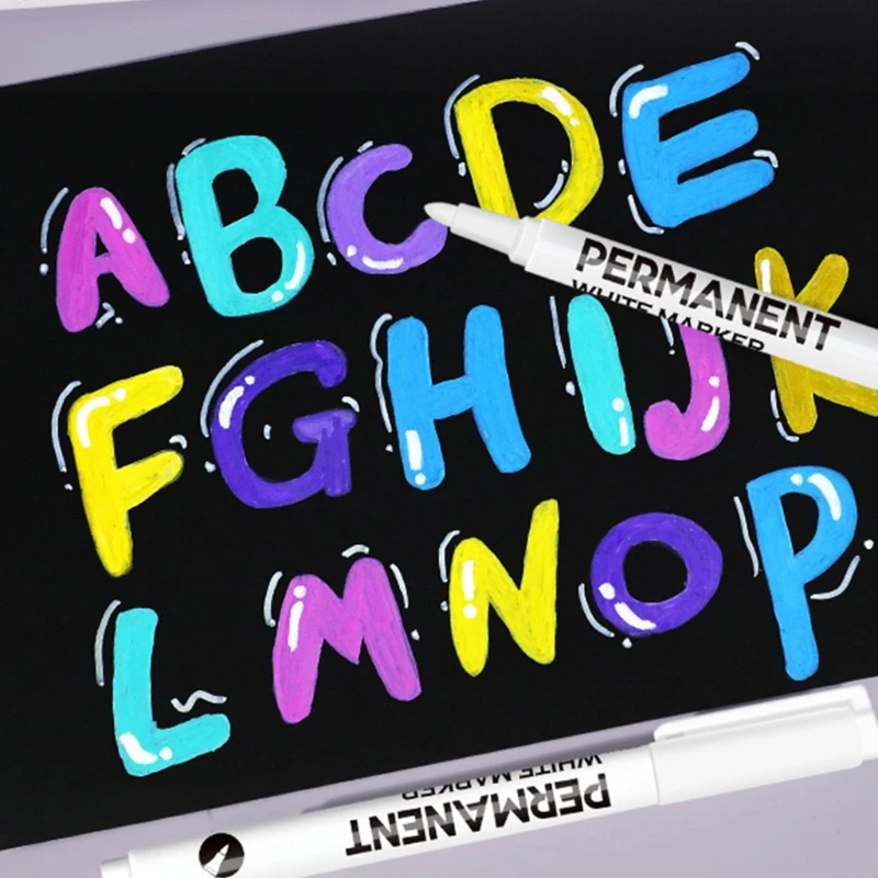 Белый постоянный маркер 0,2 мм наконечник быстро сухой водостойкий для бумажной кожи K1KF