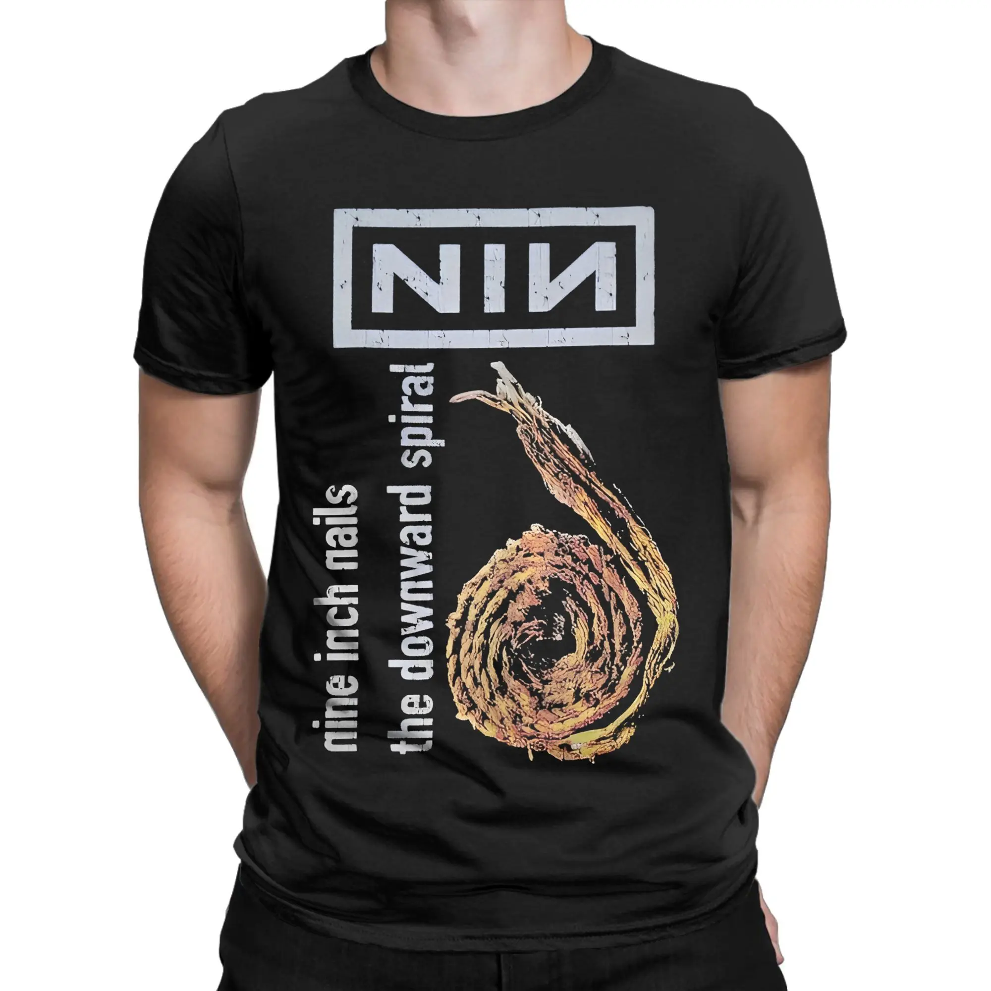 Nine Inch Nails NIN Album Men Women's T Shirt The Downward Spiral Novelty Tee Shirt Short Sleeve T-Shirts Cotton Gift Idea Tops