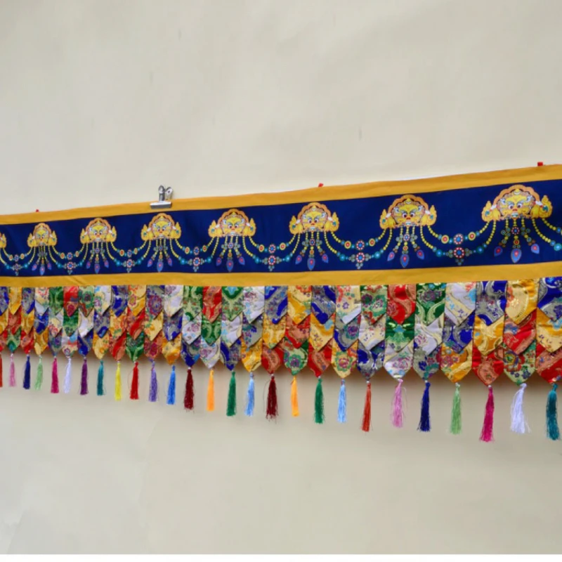 500cm Wholesale Buddhist supplies HOME temple hall WALL ceiling decor embroidery Auspicious curtain draperies streamer cloth