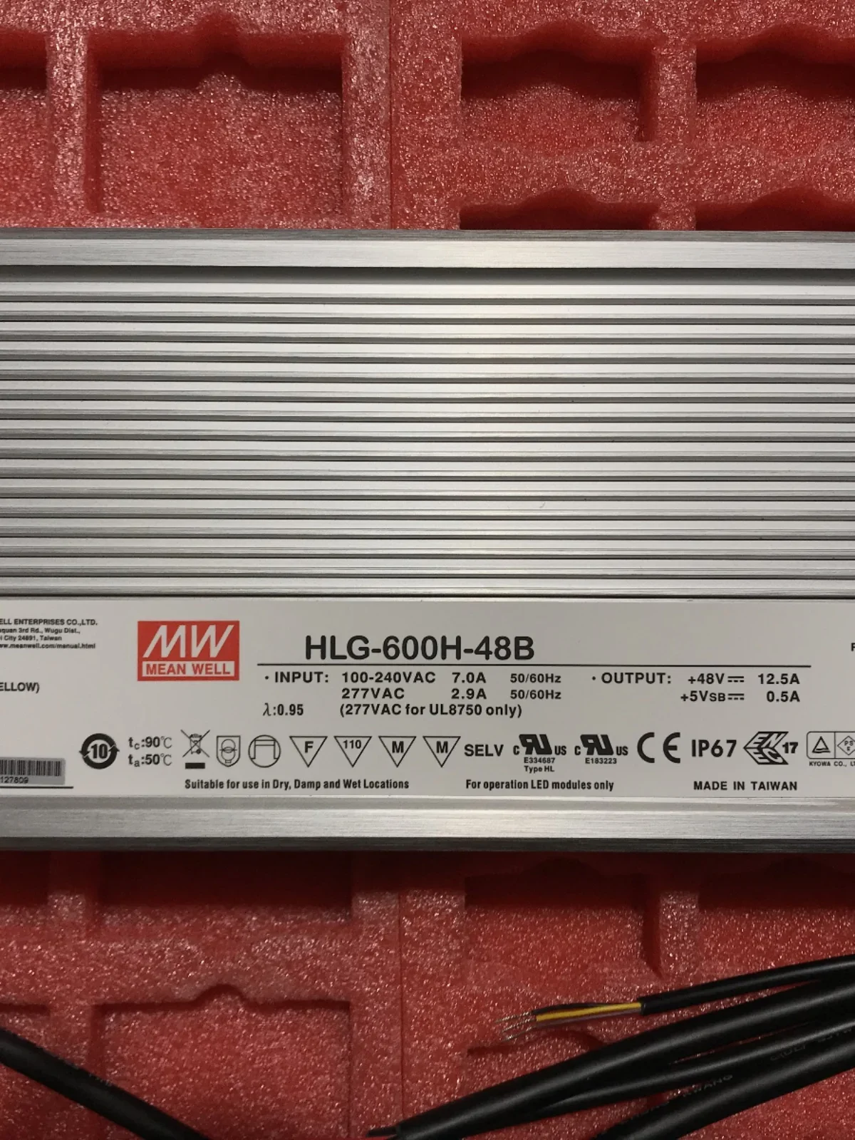 Mingwei LED Switching Power Supply HLG-600H-12B/15B/20B/24B/30B/36B/42B/48B/54B