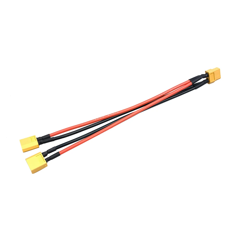 XT-60 Parallels Battery Plugs Male/Female Cable Dual Extension Y Splitter/ 3-Way connector 14AWG Silicone Wire for RC Battery