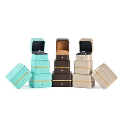 High Quality PU Leather Jewely Boxes Necklace Bangle Bracelet Ring Gift Packaing Case with Custom Logo