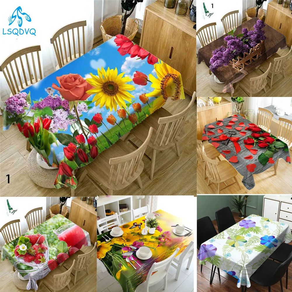 Flower Leaves Wedding Table Cloth Anti-stain Tablecloth Table Cloth Rectangular Table Tablecloth Cloth Cover Outdoor Picnic Mat