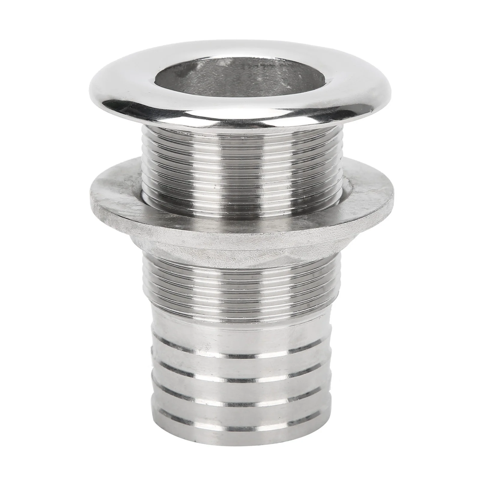 Water Drainage Plug Thru Hull Fitting Drain Joint 316 Stainless Steel for Marine Boat Yacht 1-1/2in Hose