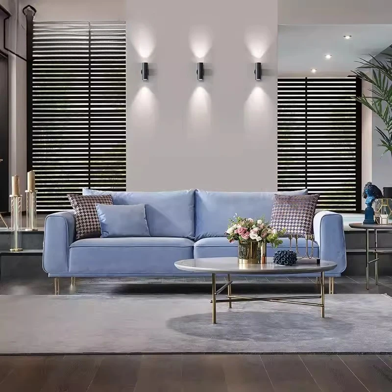 Light luxury single and double triple sofa small apartment living room apartment bedroom complete atmospheric Nordic velvet fabr