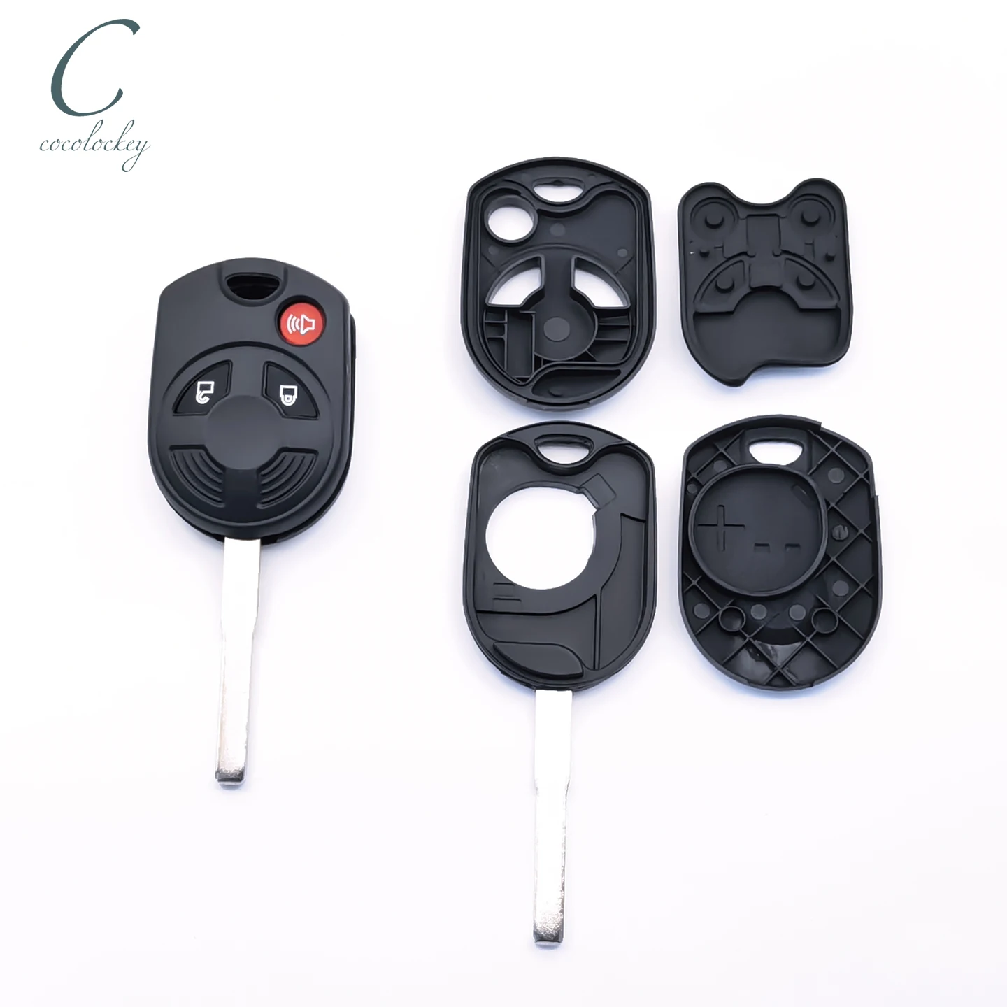 

Чехол для ключа автомобиля Cocolockey с 3 кнопками для Ford Escape C-Max Transit 2012-2017, брелок для бесключевого доступа, пульт дистанционного управления HU101, высокое качество, 2 шт.