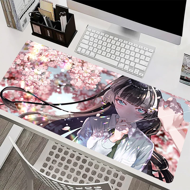 kawaii Mouse Pad Hololive Juufuutei Raden Anime Extended Mousepad Non Slip Gamer Desk Mat Gaming Mouse Mat Smooth Surface Carpet