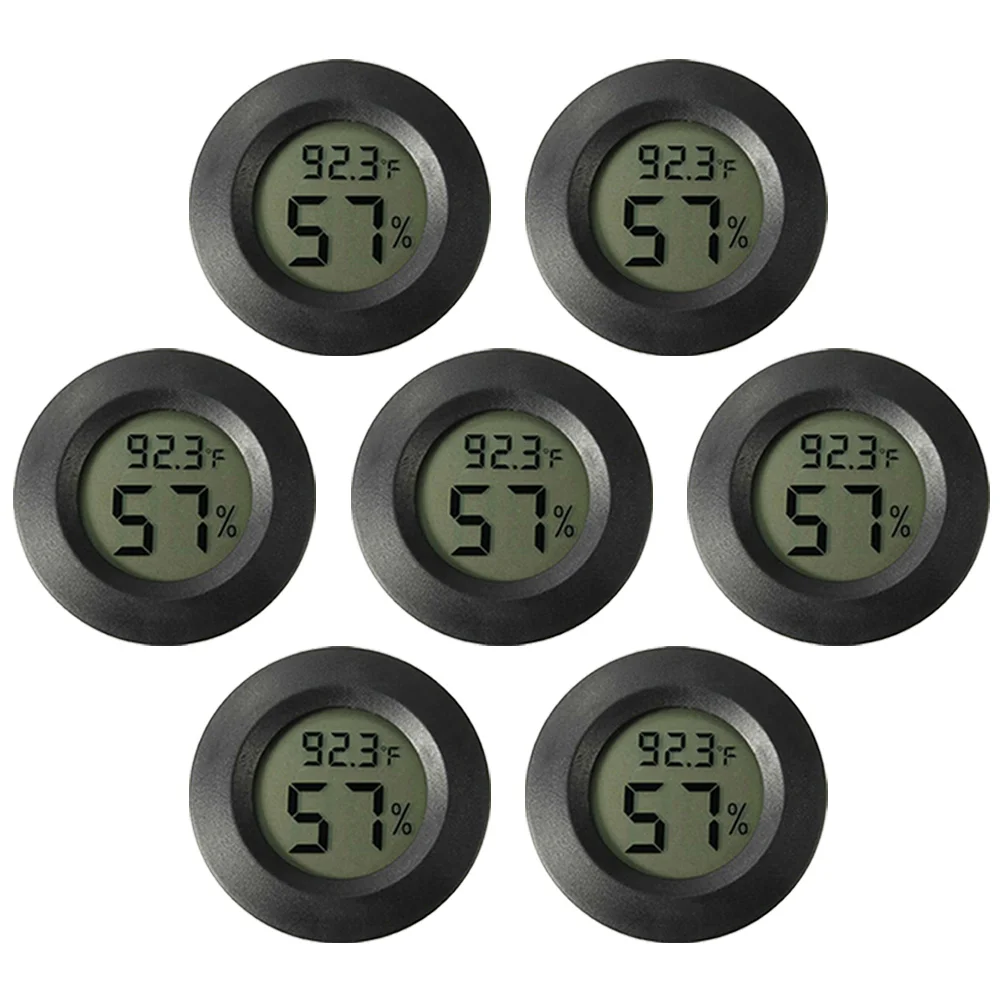 

7 Pcs Round -Hygrometer Hydrometer for Humidity Thermometer Indoor Plastic Fish Tank