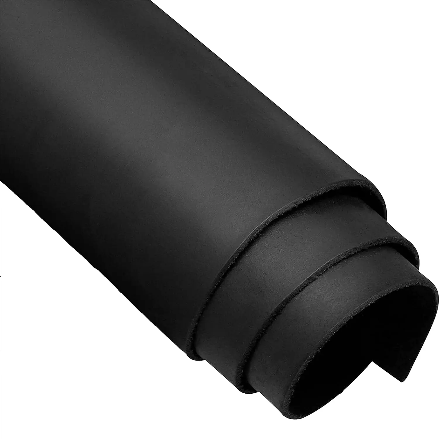 1.5mm Plain Black Leather Roll for Crafting Sewing Wallet Workshop Leather Sheets Watch Strap Cowhide Leather Pieces Square