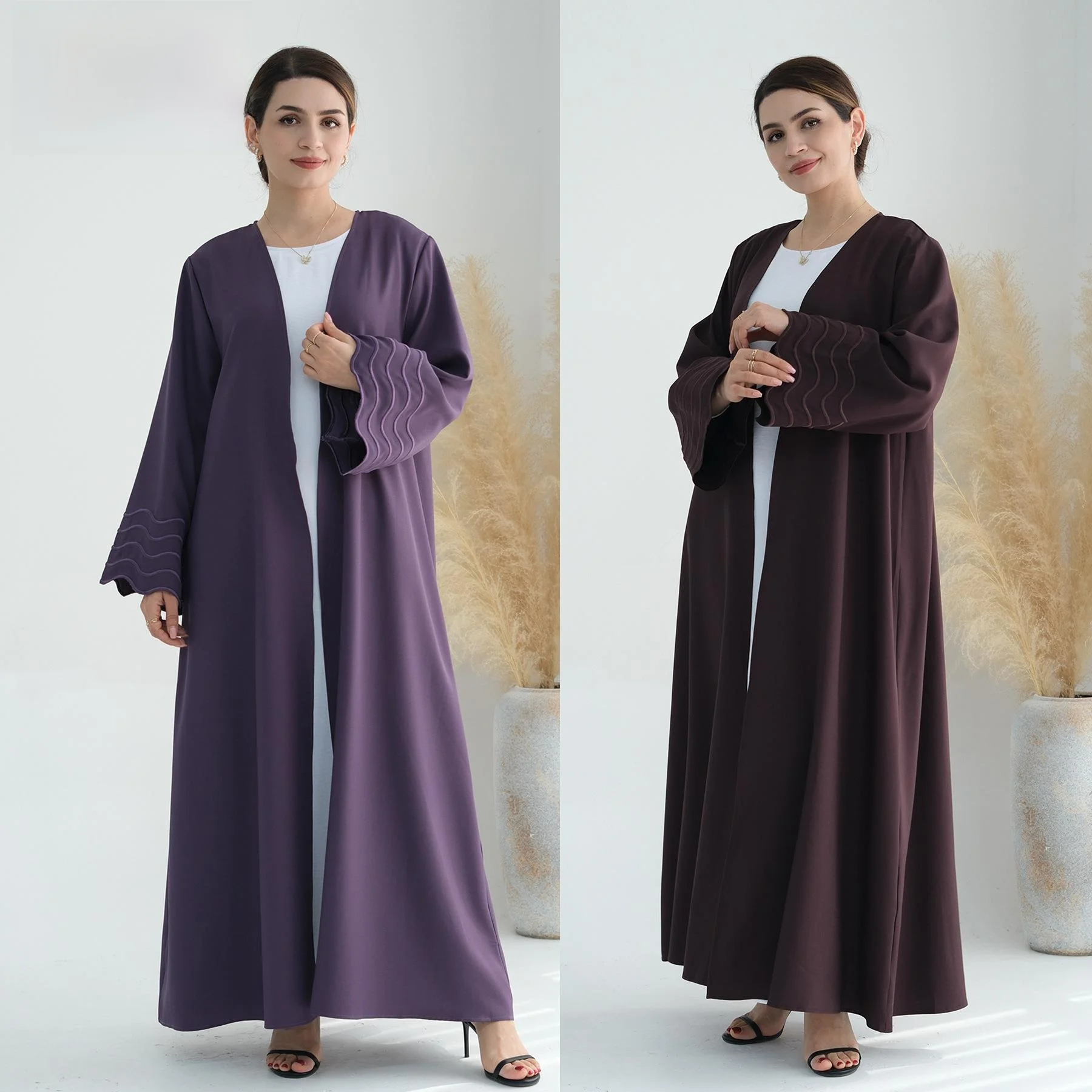 

Длинный халат Lo Dubai Pure Color с вышивкой LR745, осенняя коллекция, для мужской одежды, длинный свободный крой