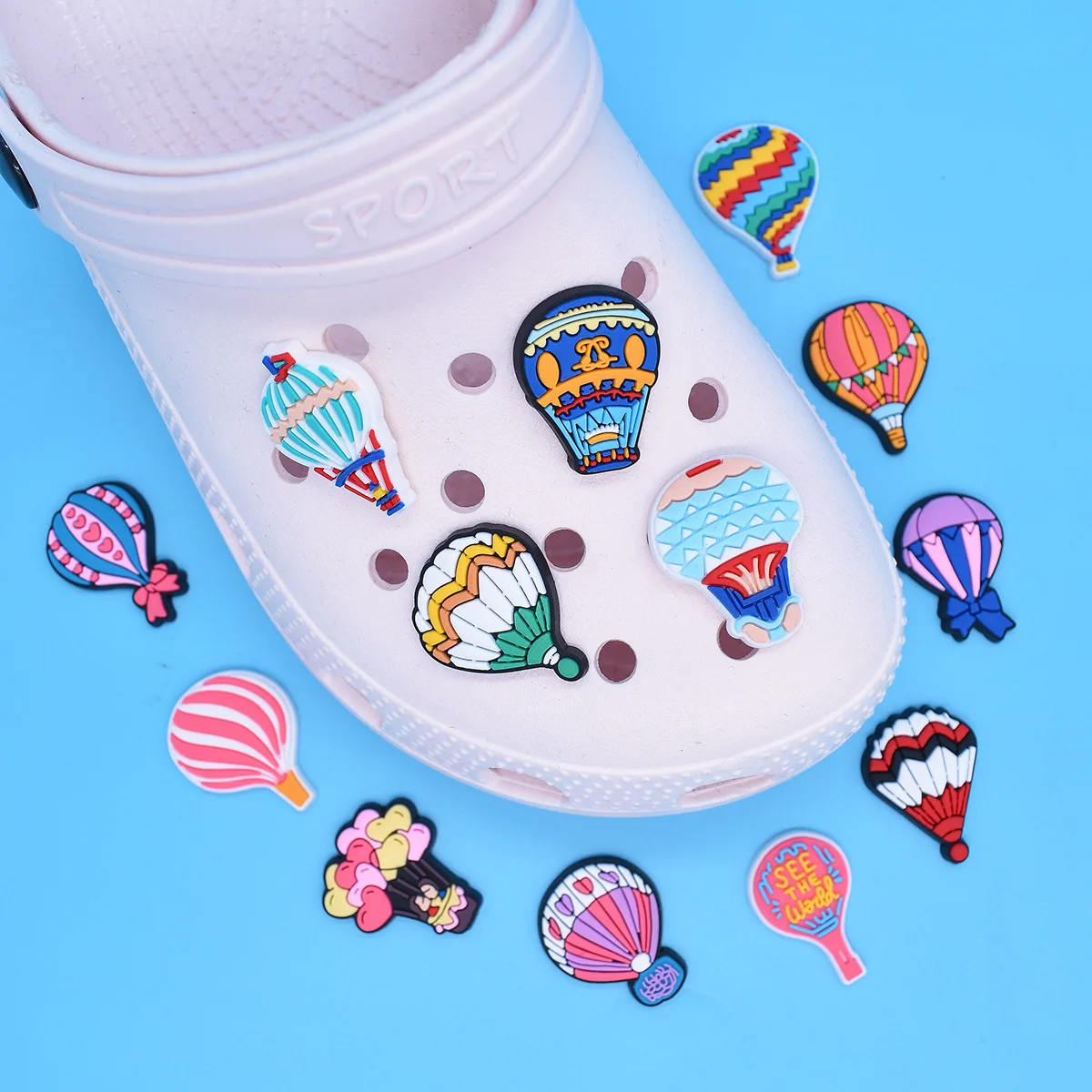 

1pcs balloon Cartoon series Hole shoe buckle Accessories Decorations Fit Wristband Charm Party Present