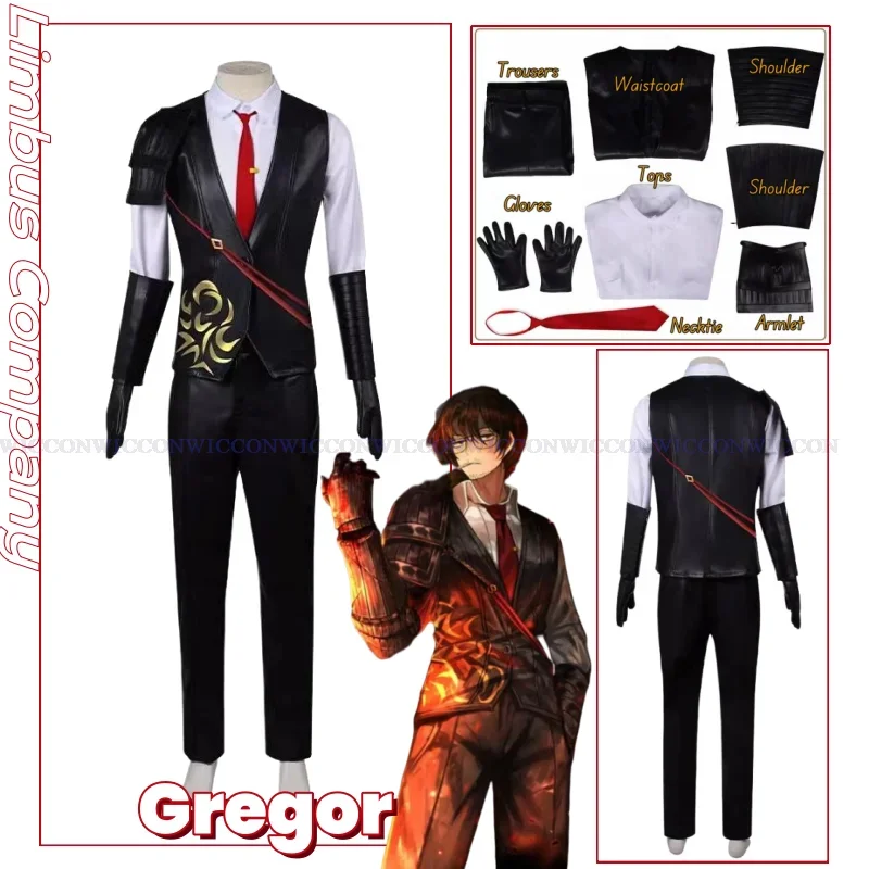 Gregor Cosplay Kleidung Perücke UNGEFER Spiel Cosplay Kostüm Limbus Company Cosplay Männer Halloween Party Unisex Roleplay Kostüm